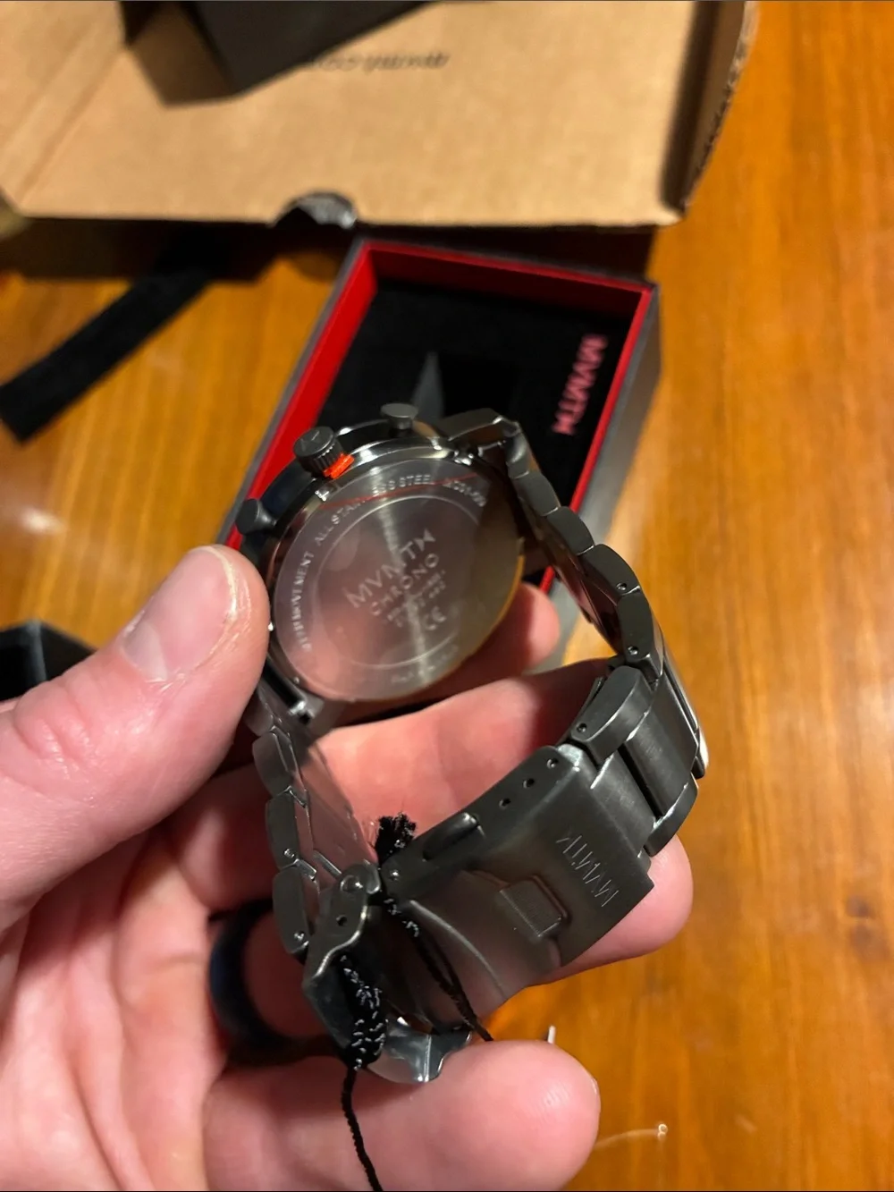 MVMT Men’s Gunmetal Watch with Blue Accent Hands